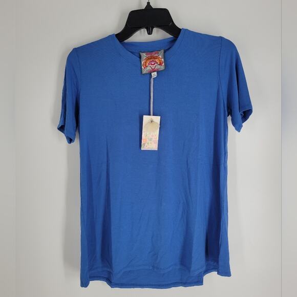 Johnny Was Blue Storm Favorite Short Sleeve Crewneck Tee Shirt XS - Picture 1 of 8